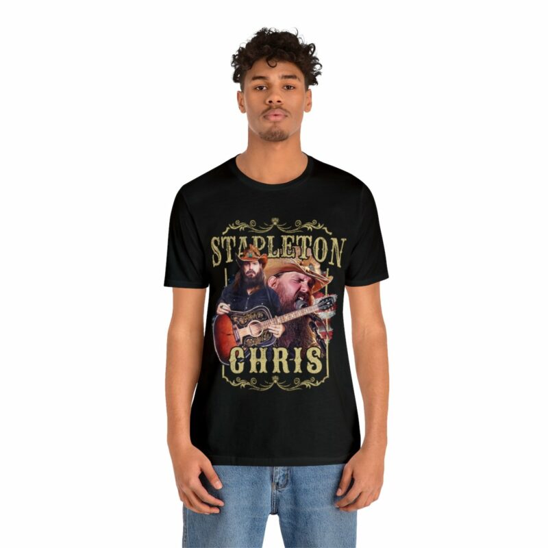 Chris Stapleton Country Music Gold Font Unisex Bella and Canvas T-Shirt - Image 5
