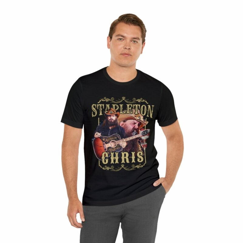 Chris Stapleton Country Music Gold Font Unisex Bella and Canvas T-Shirt - Image 7