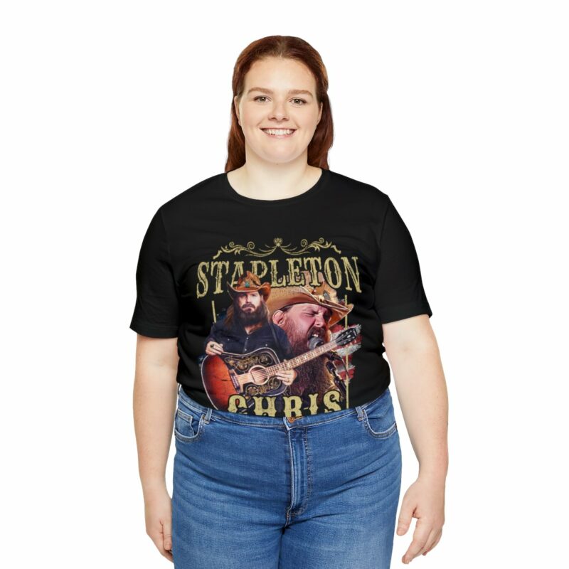 Chris Stapleton Country Music Gold Font Unisex Bella and Canvas T-Shirt - Image 8