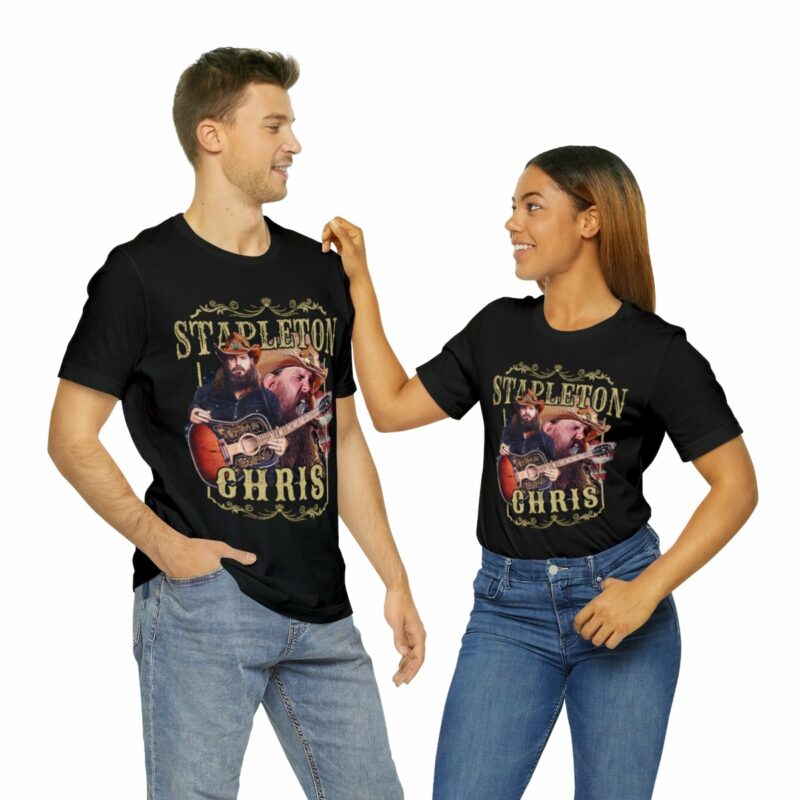 Chris Stapleton Country Music Gold Font Unisex Bella and Canvas T-Shirt - Image 10