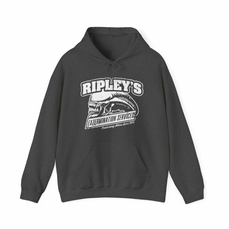 Ripley's Extermination Services Unisex Heavy Blend Hoodie. Aliens 1979 Movie Hoodie. Ripley Hoodie Gift Idea. - Image 12