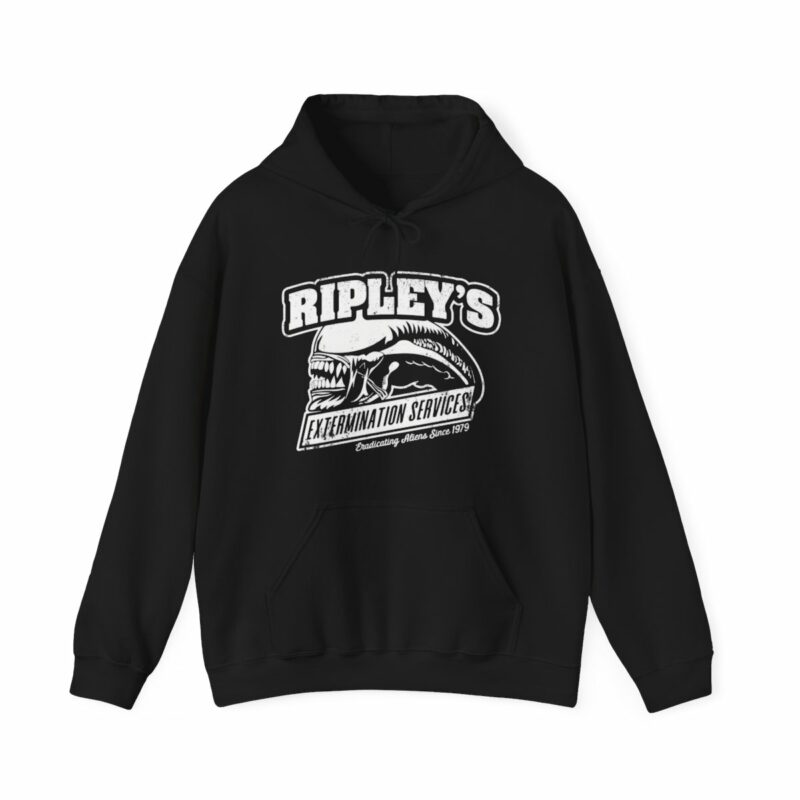 Ripley's Extermination Services Unisex Heavy Blend Hoodie. Aliens 1979 Movie Hoodie. Ripley Hoodie Gift Idea. - Image 4