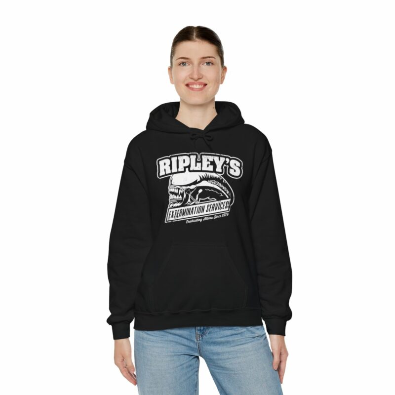 Ripley's Extermination Services Unisex Heavy Blend Hoodie. Aliens 1979 Movie Hoodie. Ripley Hoodie Gift Idea. - Image 10