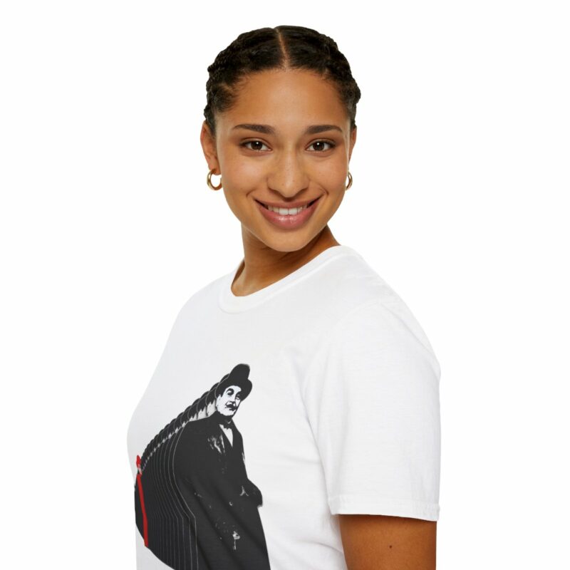 Hercule Poirot Unisex Softstyle T-Shirt. Unique Clone Style Hercule Poirot Tee Gift Ideas. - Image 3