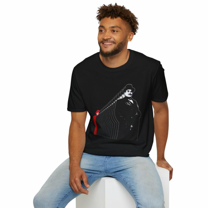 Hercule Poirot Unisex Softstyle T-Shirt. Unique Clone Style Hercule Poirot Tee Gift Ideas. - Image 7