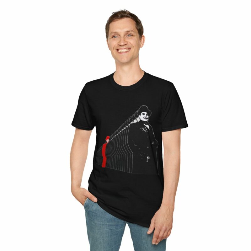 Hercule Poirot Unisex Softstyle T-Shirt. Unique Clone Style Hercule Poirot Tee Gift Ideas. - Image 5
