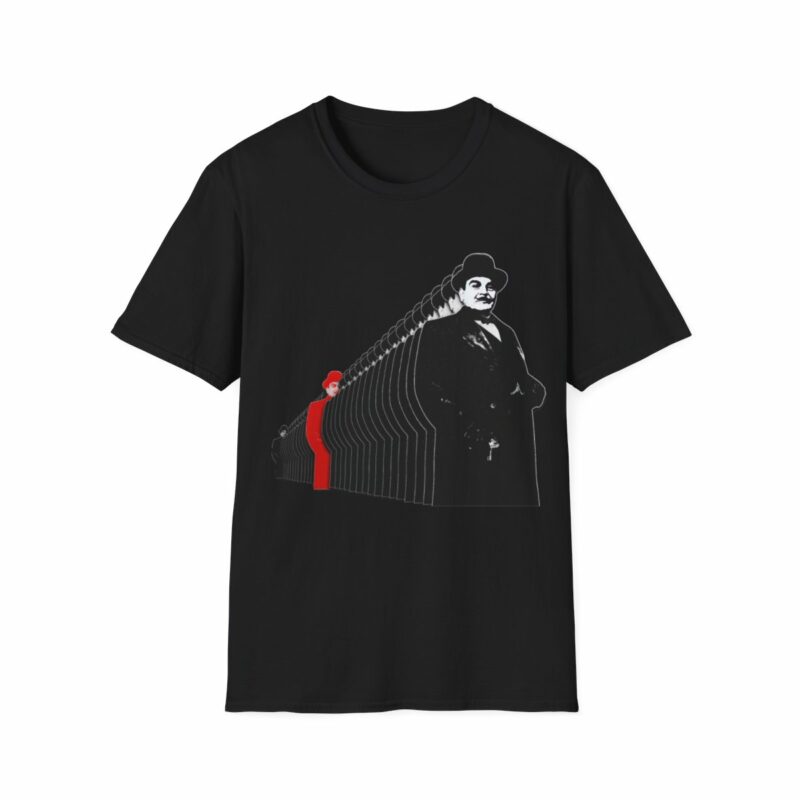 Hercule Poirot Unisex Softstyle T-Shirt. Unique Clone Style Hercule Poirot Tee Gift Ideas. - Image 4