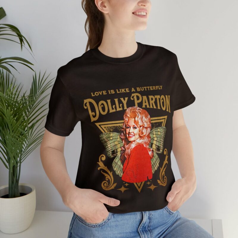 Dolly Parton Retro Style T-Shirt Love Is Like A Butterfly Album Art Tee 1974