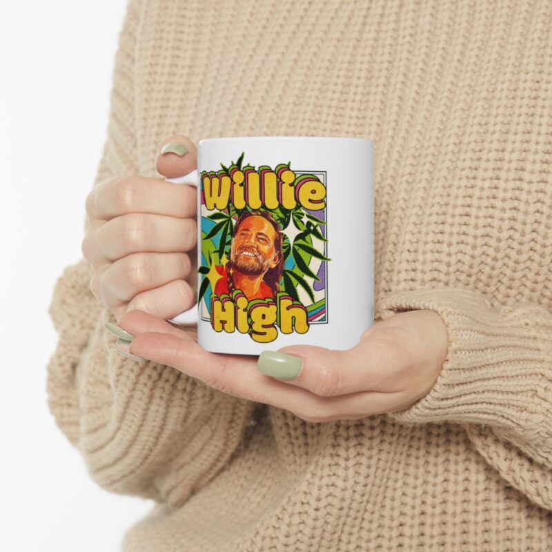 Willie Nelson Cannabis Illustration Ceramic Mug 11oz. Willie High 420 Coffee Mug. - Image 10