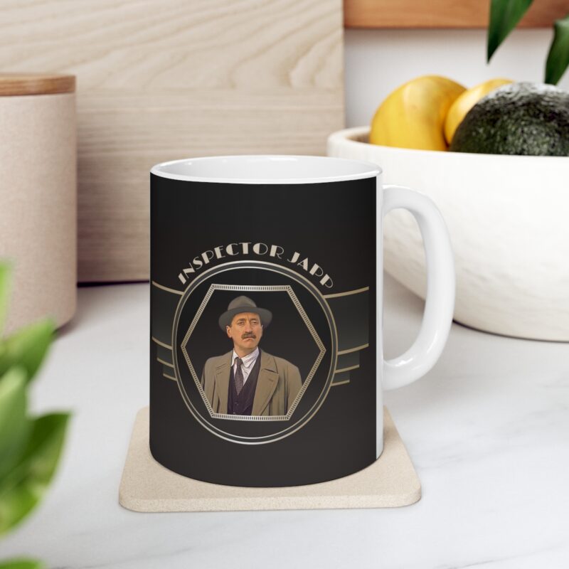 Inspector Japp Art Deco Ceramic Mug 11oz | The Belgian detective Poirot  tea mug | Chief Inspector James Japp Coffee Mug | Detective Mystery