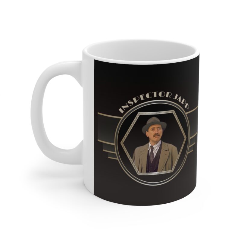 Inspector Japp Art Deco Ceramic Mug 11oz | The Belgian detective Poirot  tea mug | Chief Inspector James Japp Coffee Mug | Detective Mystery - Image 3