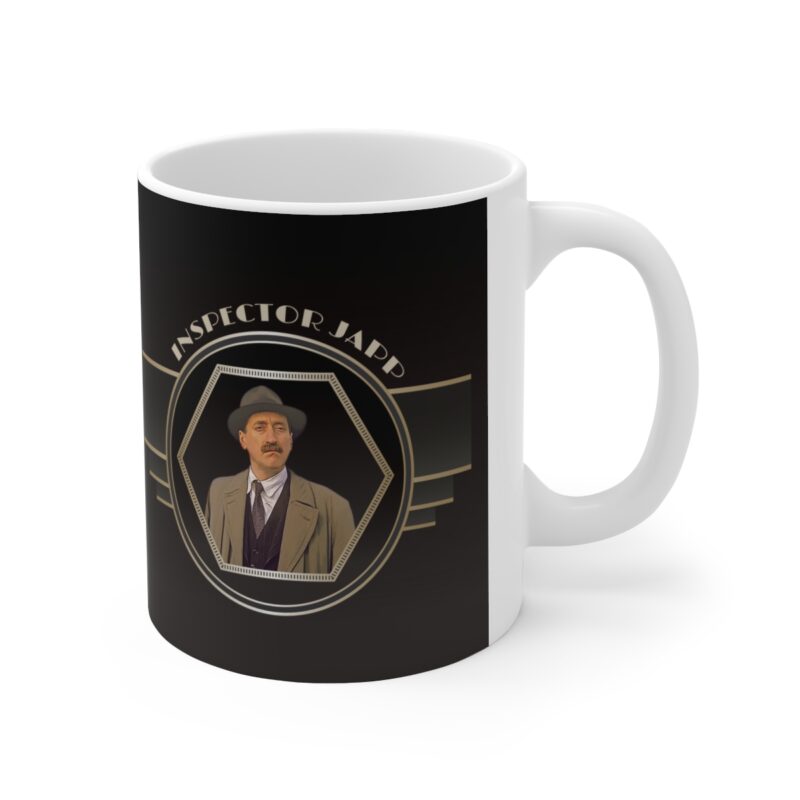 Inspector Japp Art Deco Ceramic Mug 11oz | The Belgian detective Poirot  tea mug | Chief Inspector James Japp Coffee Mug | Detective Mystery - Image 4