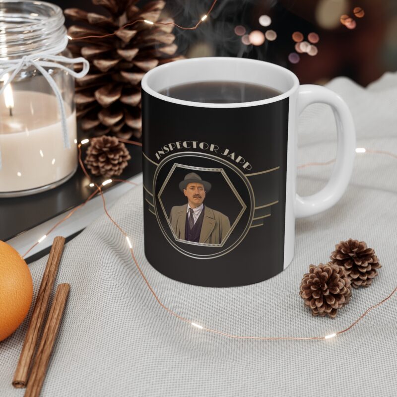Inspector Japp Art Deco Ceramic Mug 11oz | The Belgian detective Poirot  tea mug | Chief Inspector James Japp Coffee Mug | Detective Mystery - Image 5