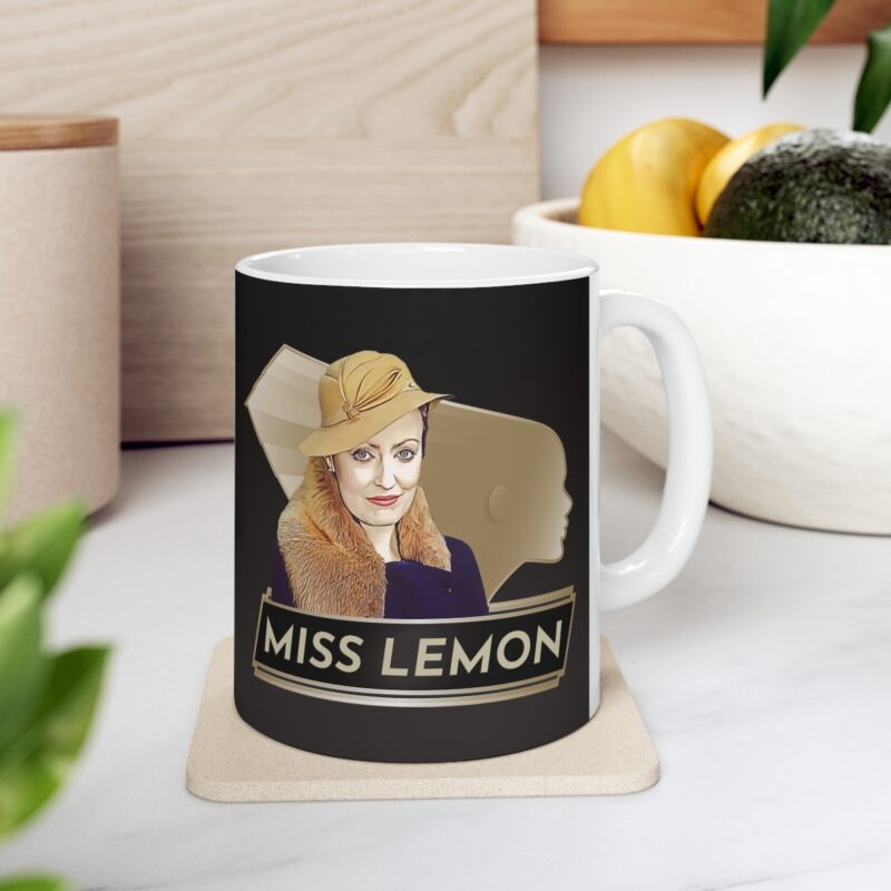 Miss Lemon Art Deco  Ceramic Mug 11oz | The Belgian detective Poirot  tea mug | Felicity Lemon Coffee Mug. Dual Sided Graphic