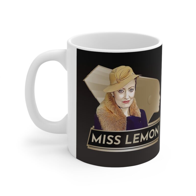 Miss Lemon Art Deco  Ceramic Mug 11oz | The Belgian detective Poirot  tea mug | Felicity Lemon Coffee Mug. Dual Sided Graphic - Image 3