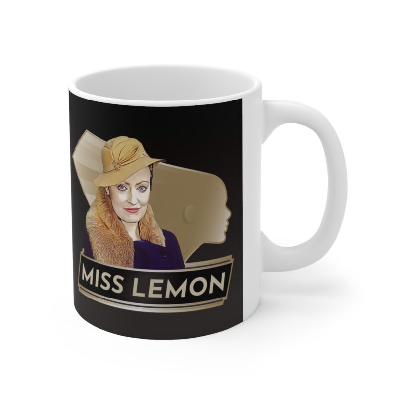 Miss Lemon Art Deco  Ceramic Mug 11oz | The Belgian detective Poirot  tea mug | Felicity Lemon Coffee Mug. Dual Sided Graphic - Image 4