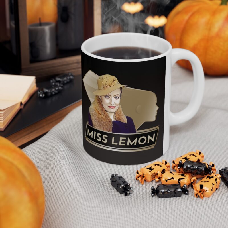 Miss Lemon Art Deco  Ceramic Mug 11oz | The Belgian detective Poirot  tea mug | Felicity Lemon Coffee Mug. Dual Sided Graphic - Image 7