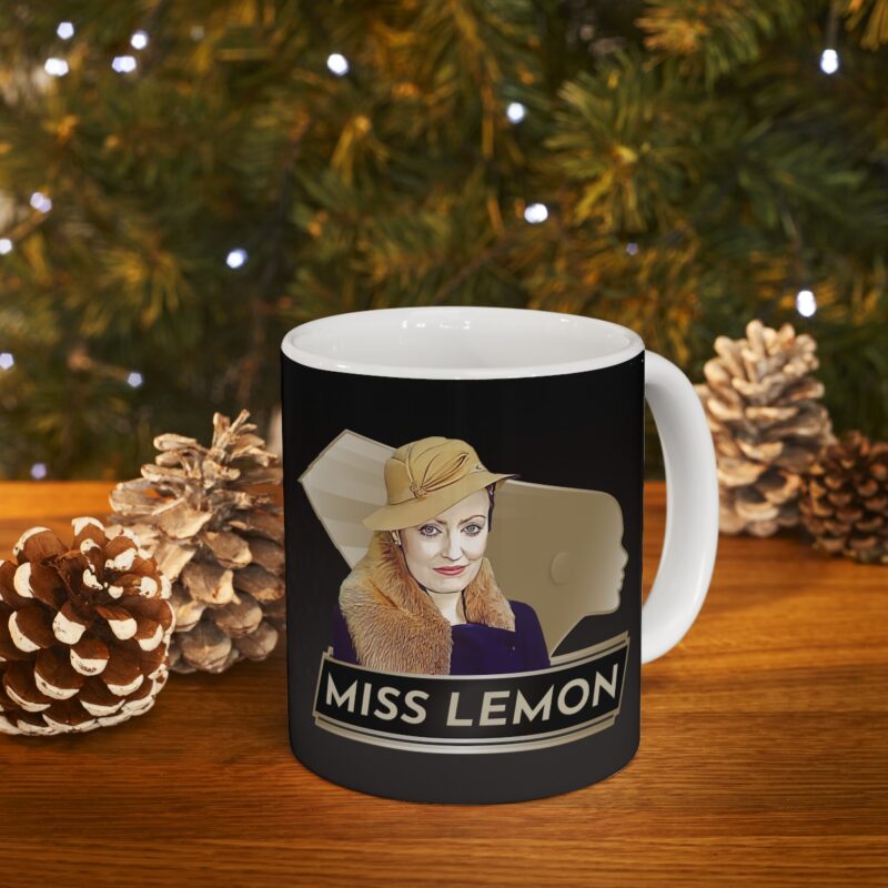 Miss Lemon Art Deco  Ceramic Mug 11oz | The Belgian detective Poirot  tea mug | Felicity Lemon Coffee Mug. Dual Sided Graphic - Image 9