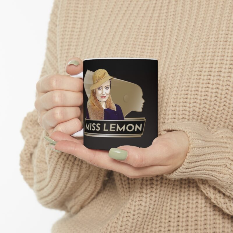 Miss Lemon Art Deco  Ceramic Mug 11oz | The Belgian detective Poirot  tea mug | Felicity Lemon Coffee Mug. Dual Sided Graphic - Image 10