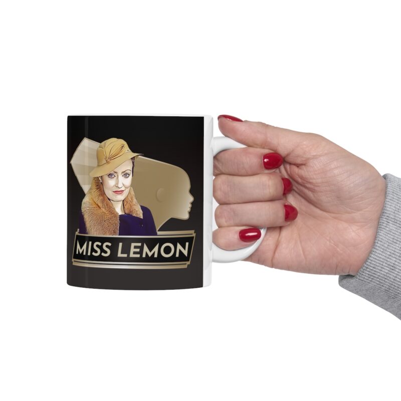 Miss Lemon Art Deco  Ceramic Mug 11oz | The Belgian detective Poirot  tea mug | Felicity Lemon Coffee Mug. Dual Sided Graphic - Image 12