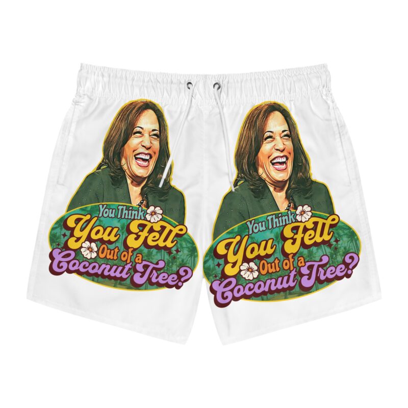 You Think You Fell From A Coconut Tree? Kamala Harris Swim Trunks (AOP) - Image 13