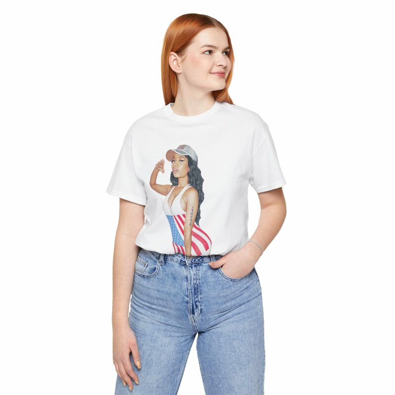 Nicki Minaj American Salute Unisex Jersey Bella and Canvas White T-Shirt - Image 15