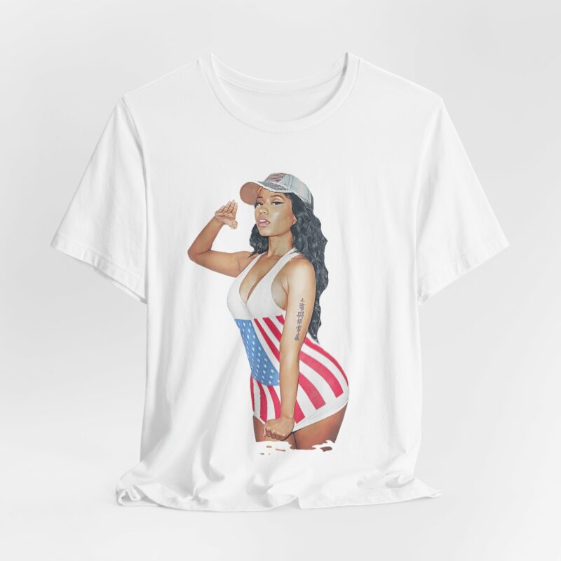 Nicki Minaj American Salute Unisex Jersey Bella and Canvas White T-Shirt - Image 5