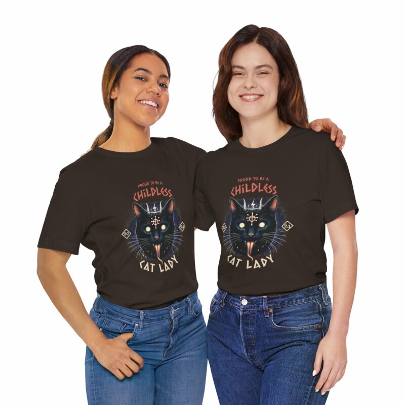 Hardcore Cat : Proud To Be A Childless Cat Lady Unisex Bella and Canvas T-Shirt. Harris 2024 Tee - Image 27