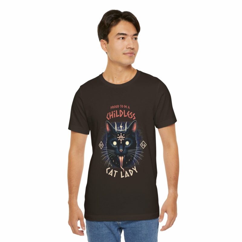 Hardcore Cat : Proud To Be A Childless Cat Lady Unisex Bella and Canvas T-Shirt. Harris 2024 Tee - Image 20