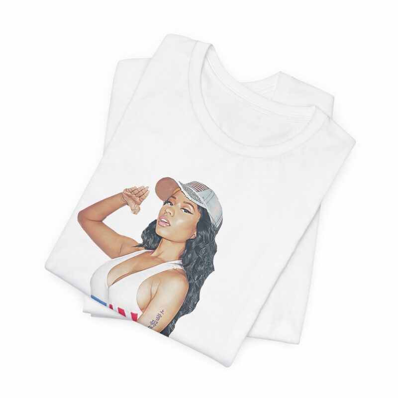 Nicki Minaj American Salute Unisex Jersey Bella and Canvas White T-Shirt - Image 4