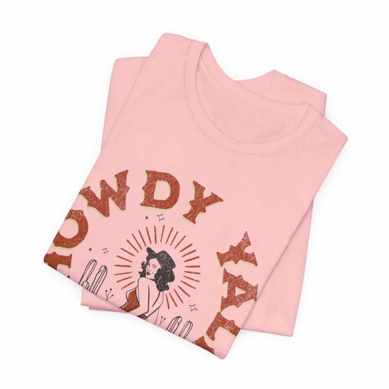 Howdy Yall Bohemian Cowgirl Design Unisex Jersey T-Shirt. Cowgirl Western Boho Bella and Canvas T-shirt Gift Idea. - Image 150