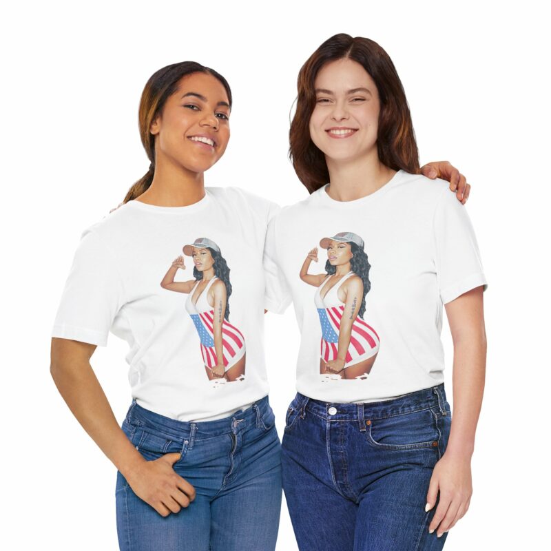 Nicki Minaj American Salute Unisex Jersey Bella and Canvas White T-Shirt - Image 23