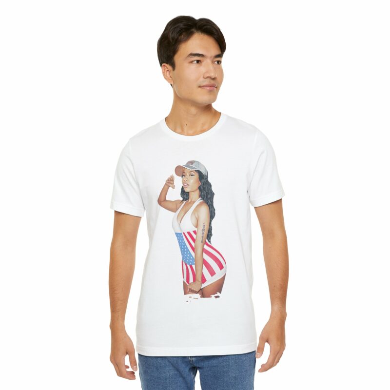 Nicki Minaj American Salute Unisex Jersey Bella and Canvas White T-Shirt - Image 17