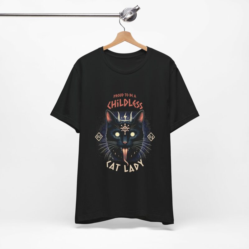 Hardcore Cat : Proud To Be A Childless Cat Lady Unisex Bella and Canvas T-Shirt. Harris 2024 Tee - Image 36