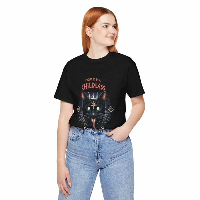 Hardcore Cat : Proud To Be A Childless Cat Lady Unisex Bella and Canvas T-Shirt. Harris 2024 Tee - Image 47