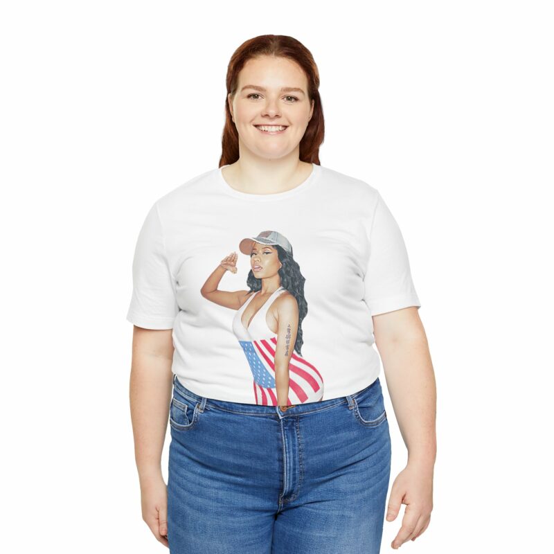 Nicki Minaj American Salute Unisex Jersey Bella and Canvas White T-Shirt - Image 12