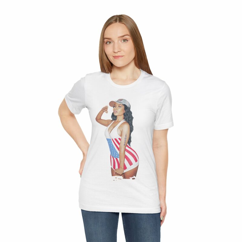 Nicki Minaj American Salute Unisex Jersey Bella and Canvas White T-Shirt - Image 10
