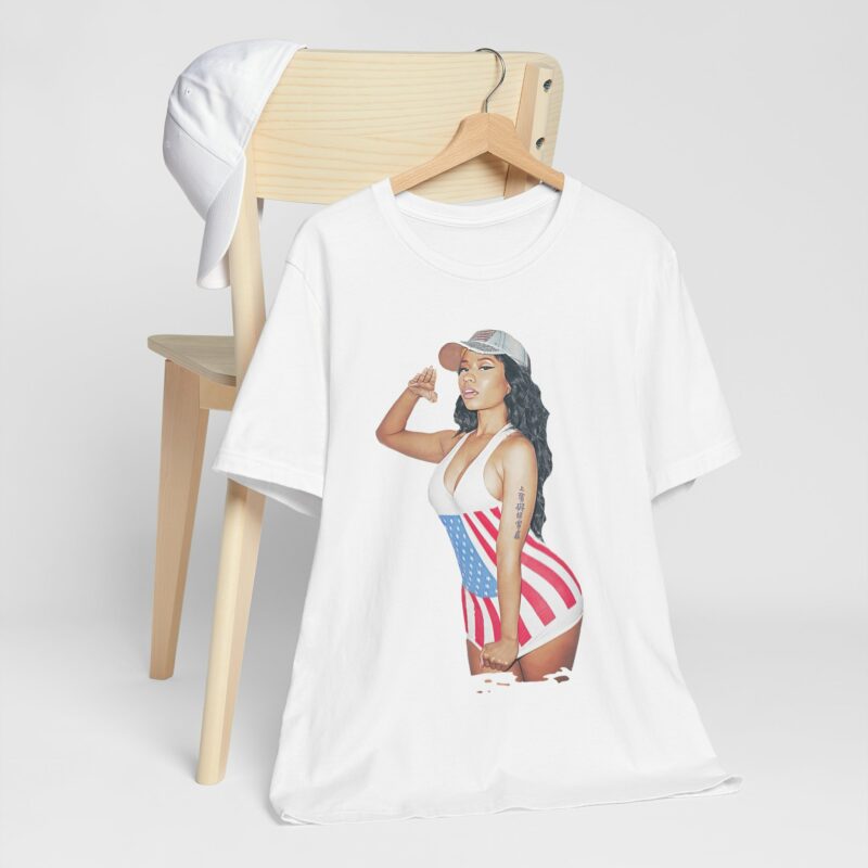 Nicki Minaj American Salute Unisex Jersey Bella and Canvas White T-Shirt - Image 7