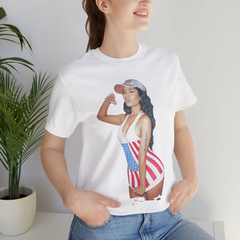 Nicki Minaj American Salute Unisex Jersey Bella and Canvas White T-Shirt