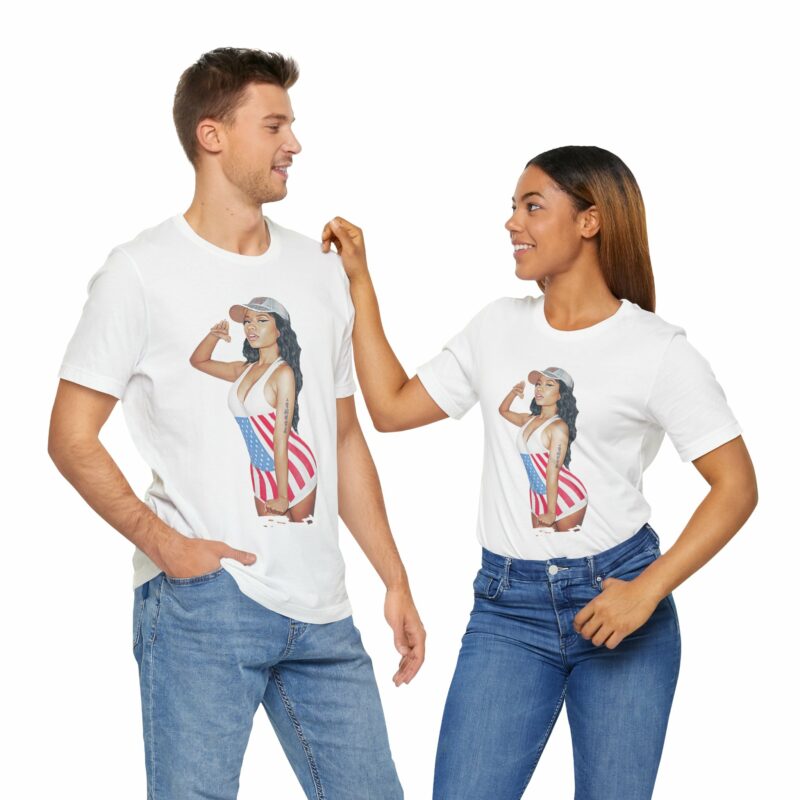 Nicki Minaj American Salute Unisex Jersey Bella and Canvas White T-Shirt - Image 21