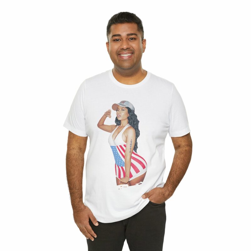 Nicki Minaj American Salute Unisex Jersey Bella and Canvas White T-Shirt - Image 13