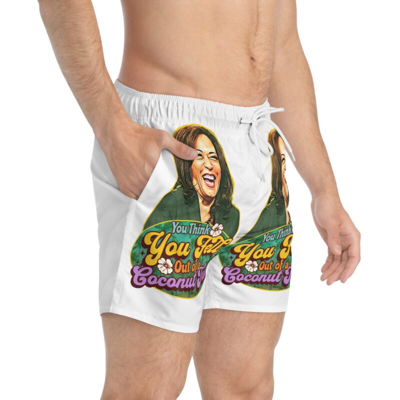 You Think You Fell From A Coconut Tree? Kamala Harris Swim Trunks (AOP) - Image 10