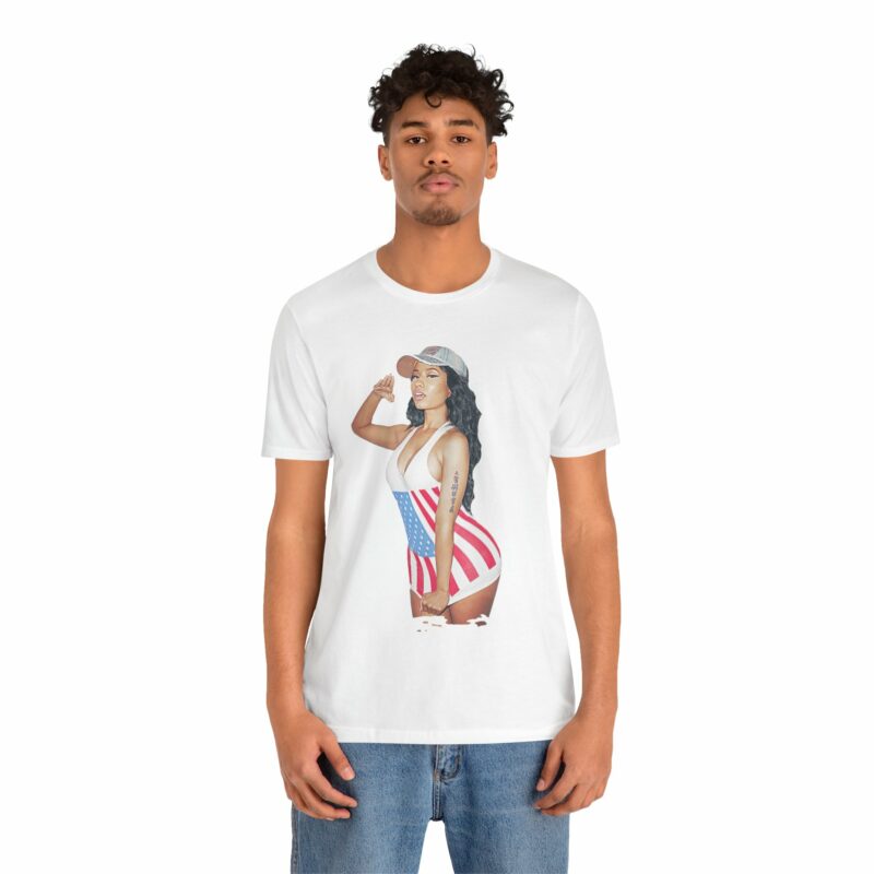 Nicki Minaj American Salute Unisex Jersey Bella and Canvas White T-Shirt - Image 9