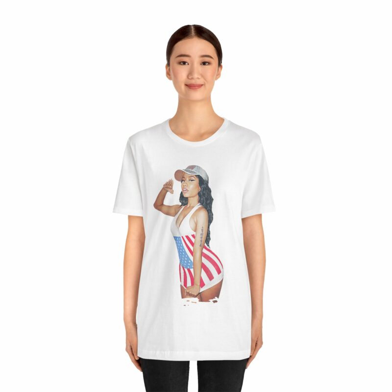 Nicki Minaj American Salute Unisex Jersey Bella and Canvas White T-Shirt - Image 8