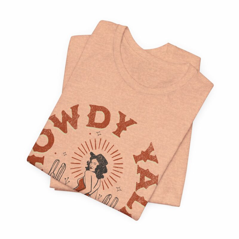 Howdy Yall Bohemian Cowgirl Design Unisex Jersey T-Shirt. Cowgirl Western Boho Bella and Canvas T-shirt Gift Idea. - Image 92
