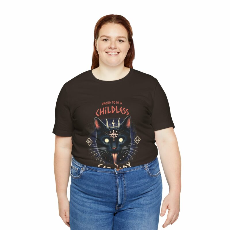 Hardcore Cat : Proud To Be A Childless Cat Lady Unisex Bella and Canvas T-Shirt. Harris 2024 Tee - Image 15