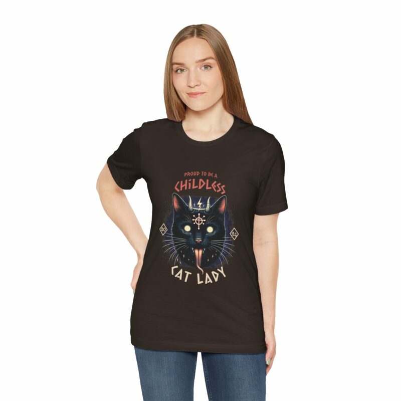 Hardcore Cat : Proud To Be A Childless Cat Lady Unisex Bella and Canvas T-Shirt. Harris 2024 Tee - Image 13
