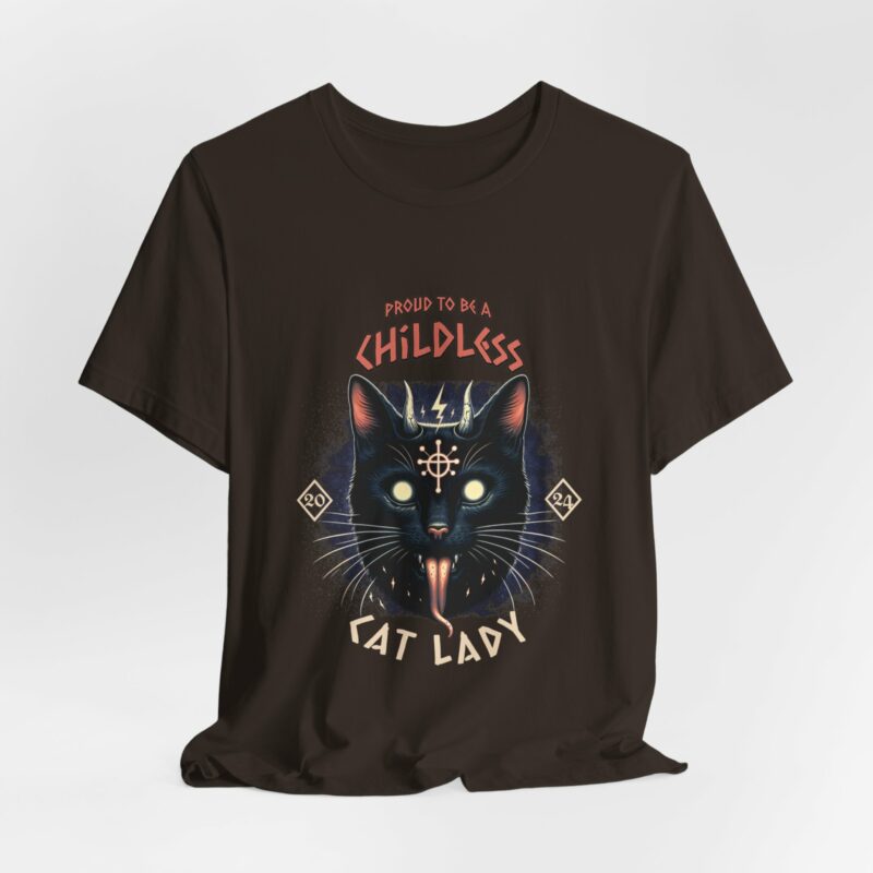 Hardcore Cat : Proud To Be A Childless Cat Lady Unisex Bella and Canvas T-Shirt. Harris 2024 Tee - Image 6