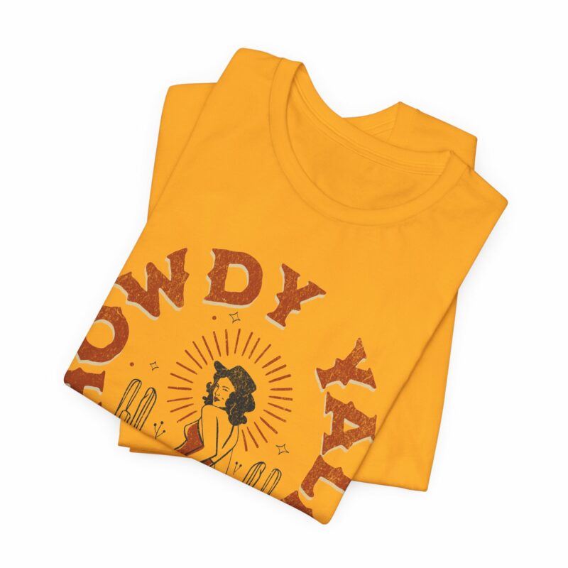Howdy Yall Bohemian Cowgirl Design Unisex Jersey T-Shirt. Cowgirl Western Boho Bella and Canvas T-shirt Gift Idea. - Image 121