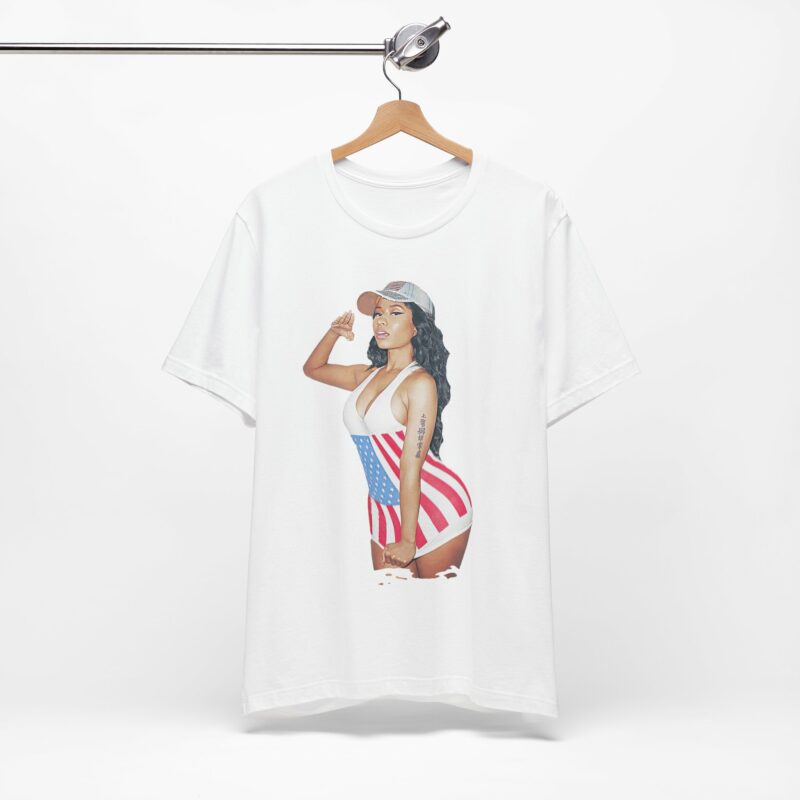 Nicki Minaj American Salute Unisex Jersey Bella and Canvas White T-Shirt - Image 6